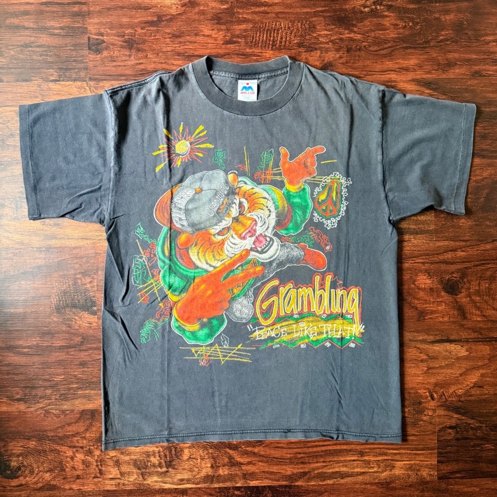 Vintage Grambling State University T Shirt Tiger‎ Peace L Single Stitched
